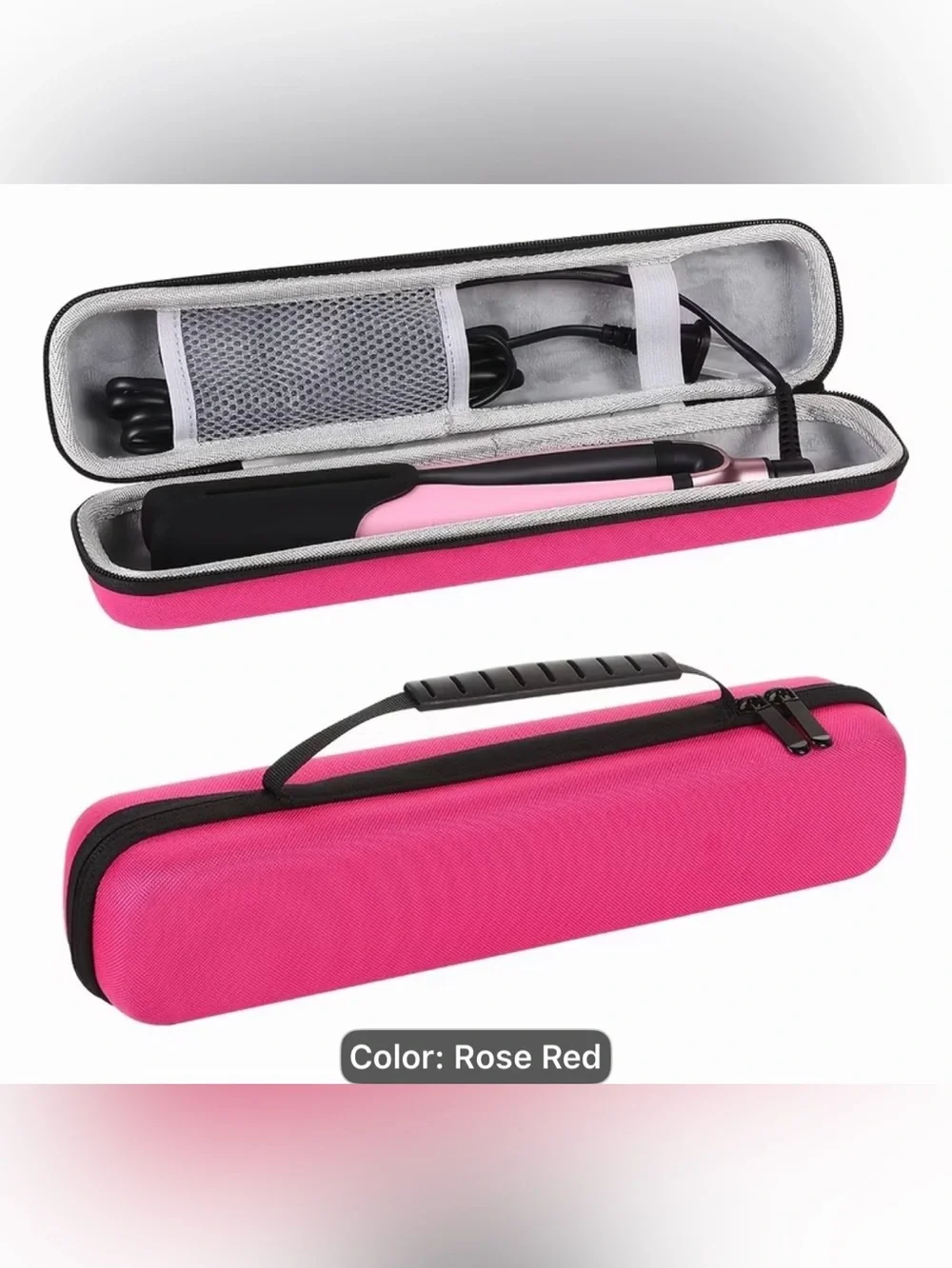 Rose Red Travel Case for Hair Straightener or curling- Protective Carrying Pouch